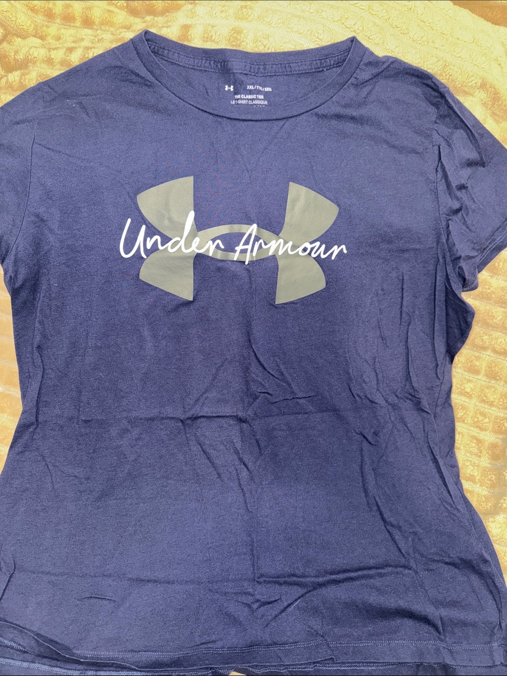 Under Armour Navy Tee with Gold Logo women’s